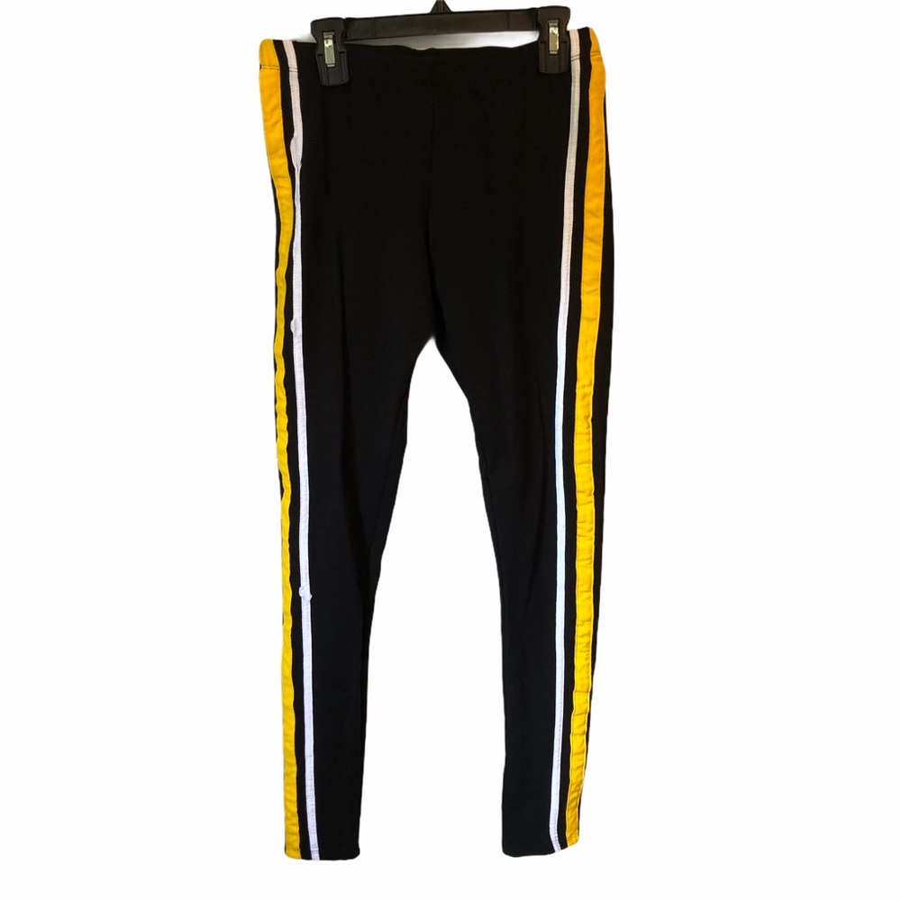 H&M Divided Sidestripe Black Leggings Sz M